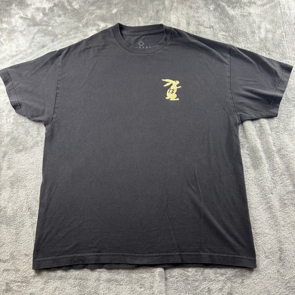 Empyre Lucky Day Rabbit Graphic T-Shirt Size XL Black Mens Skater Streetwear Tee